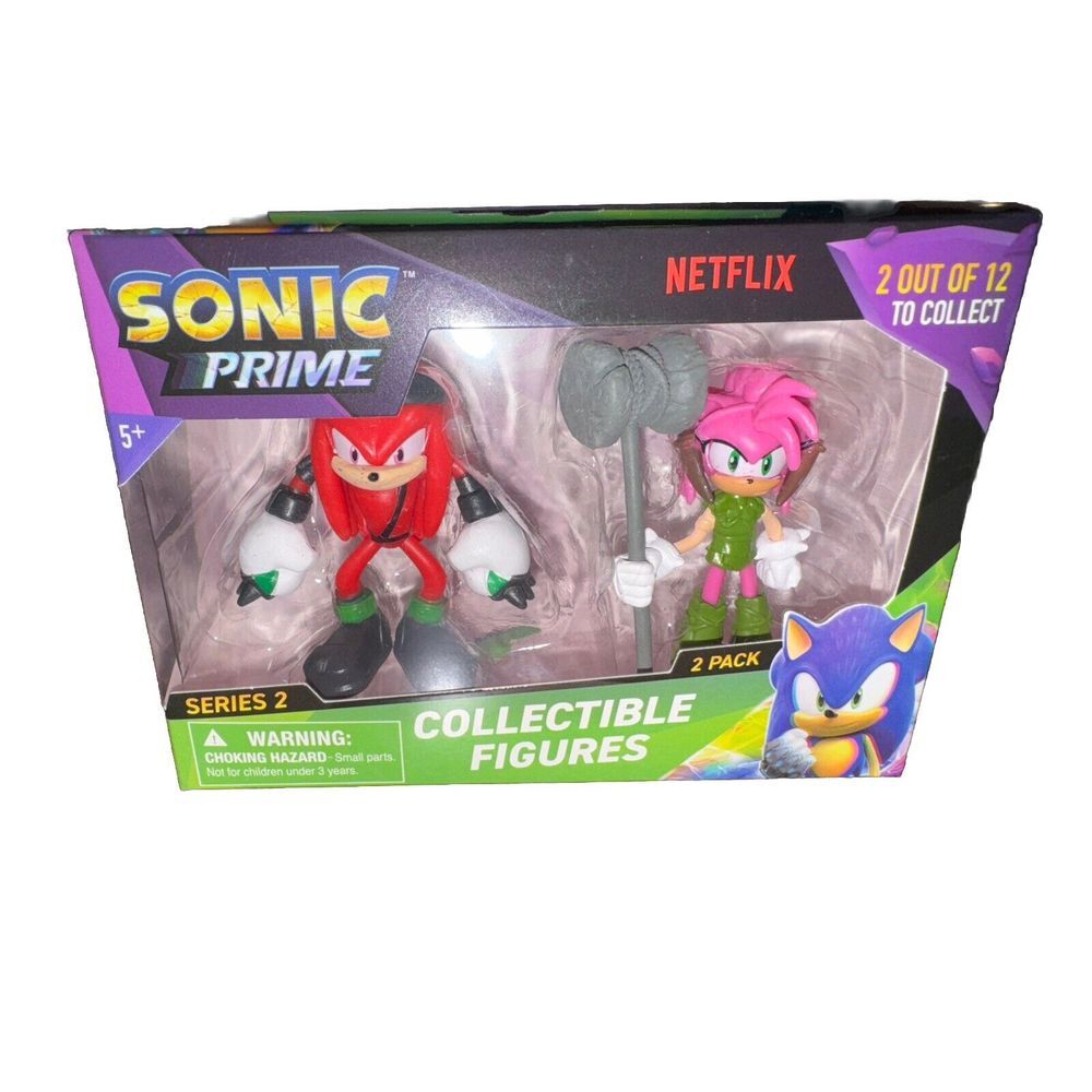 Sonic Prime Series 2 Collectible Figures 2 Pack Knuckles & Amy Rose Netflix Toy